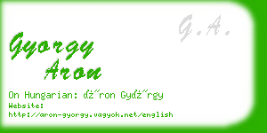 gyorgy aron business card